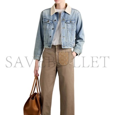 THE ROW JORAS TWILL-TRIMMED DENIM JACKET